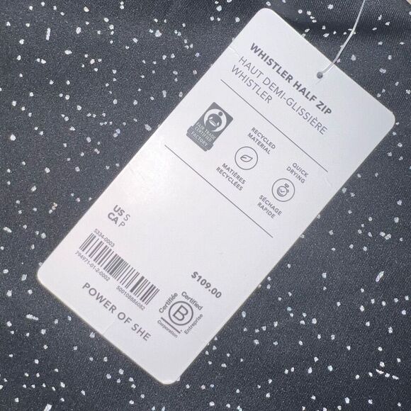 Athleta Whistler Half Zip Quick Dry Fitted Pullover, Black & Spots Women’s Small - Picture 5 of 13